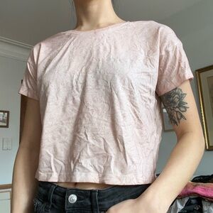Lululemon Athletica Pink Crop T-Shirt Short Sleeve